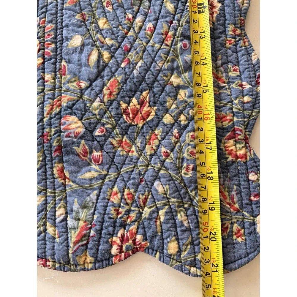 Williamsburg Blue Floral Wakefield Reversible Stripes Full/Queen Quilt + 2 Shams